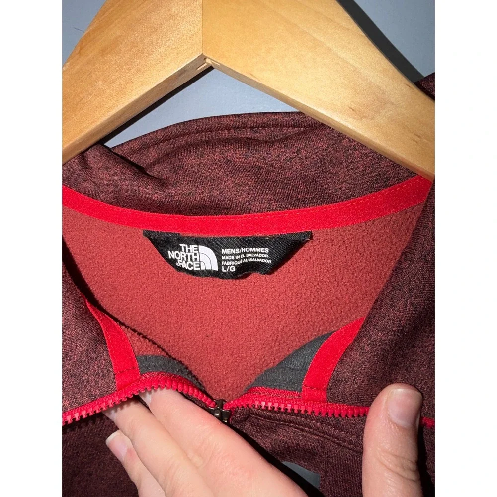 The North Face Mens Pullover Fleece Jacket Red‎ Heathered Size L G